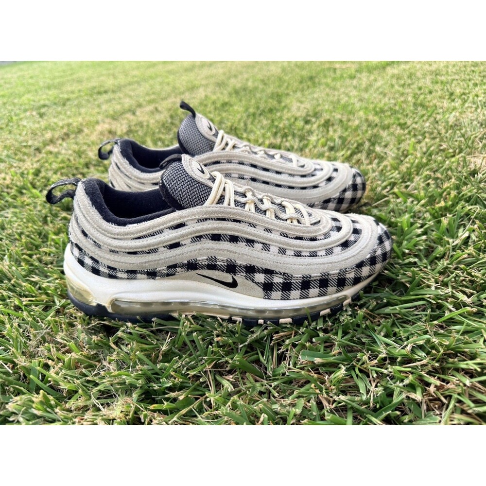 Nike Air Max 97 Plaid Light Cream Sneakers 312834-201 Men’s Size 9.5 Used No Box - Picture 4 of 13